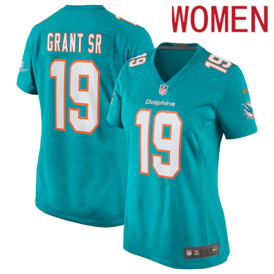 Women Miami Dolphins #19 Jakeem Grant Sr. Nike Green Team Game NFL Jersey